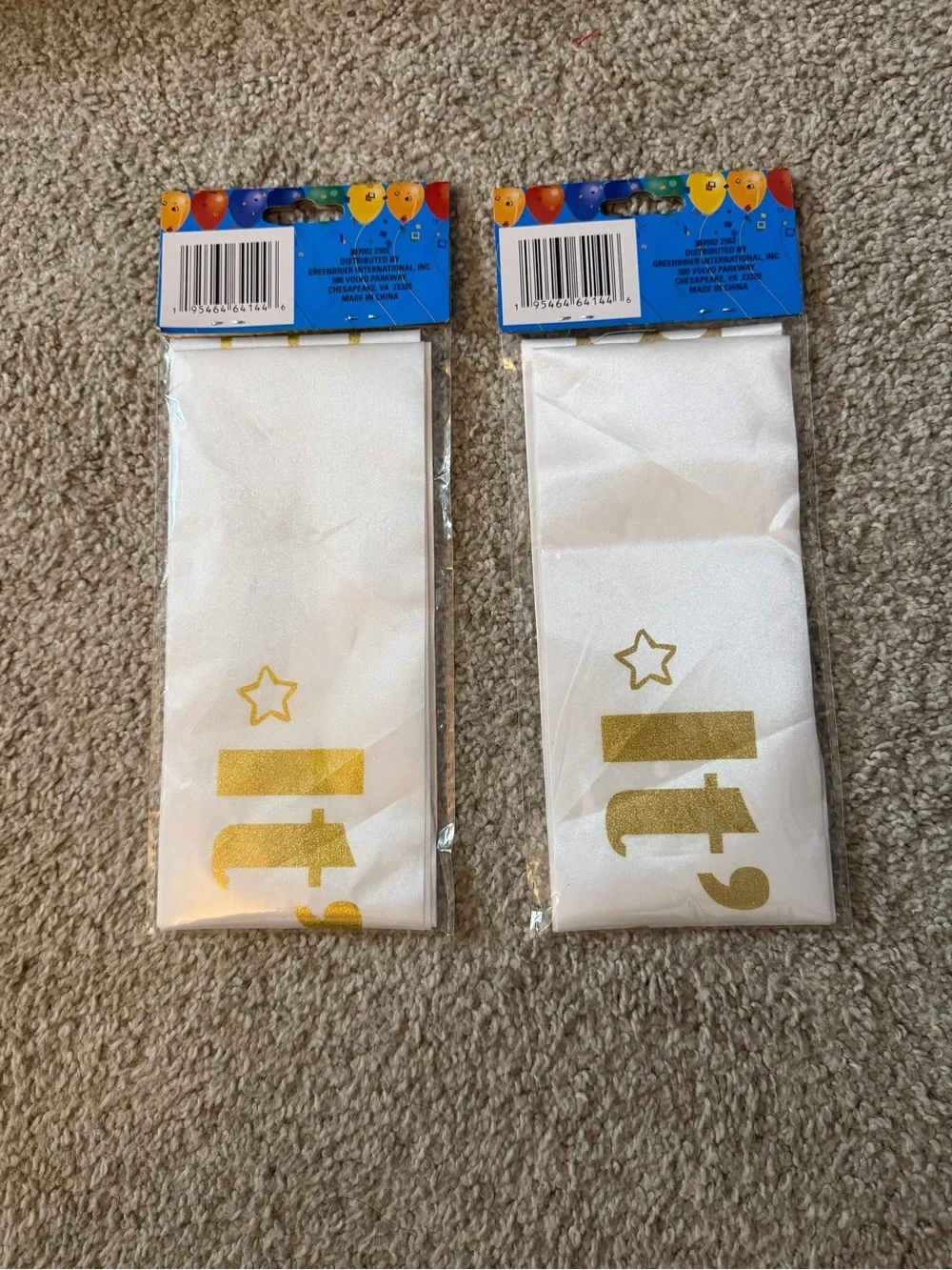 Sash It's My Birthday White and Gold Party Sash by